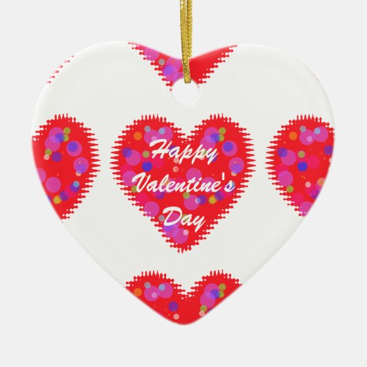 Retro Valentijn Hearts Keramisch Ornament (Voorkant)