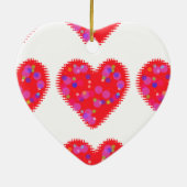 Retro Valentijn Hearts Keramisch Ornament (Achterkant)