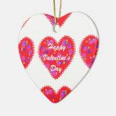 Retro Valentijn Hearts Keramisch Ornament (Links)