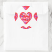 Retro Valentijn Hearts Ronde Sticker (Tas)