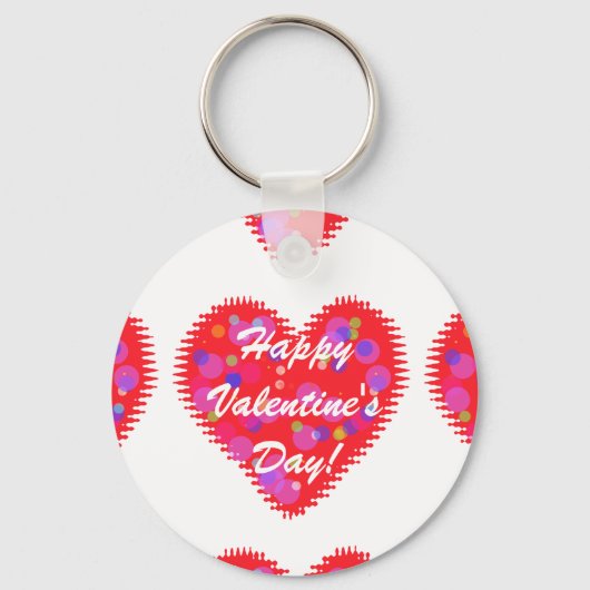 Retro Valentijn Hearts Sleutelhanger (Voorkant)