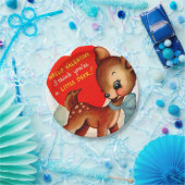 Retro  Valentijn hert party Papieren Bordje (Feest)