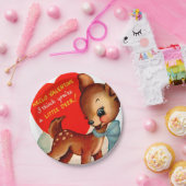 Retro  Valentijn hert party Papieren Bordje (Feest)