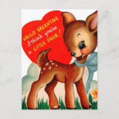 retro  Valentijn herten Feestdagenkaart (Voorkant)