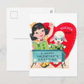 Retro  Valentijn Holiday briefkaart (Voorkant / Achterkant)