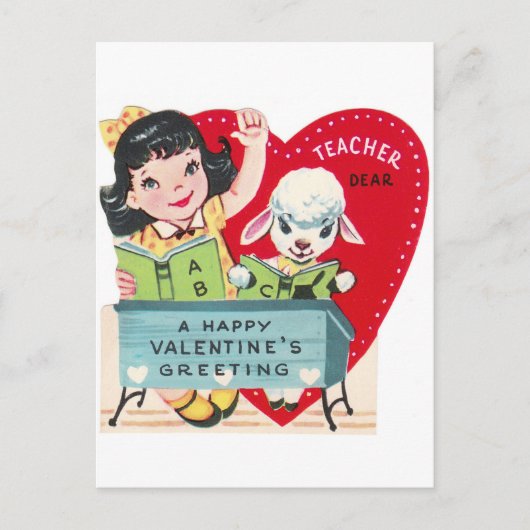 Retro  Valentijn Holiday briefkaart (Voorkant)