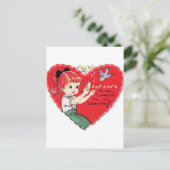 Retro Valentijn Holiday briefkaart (Staand voorkant)