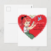 Retro Valentijn Holiday briefkaart (Voorkant / Achterkant)