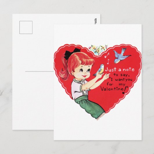 Retro  Valentijn Holiday briefkaart (Voorkant / Achterkant)