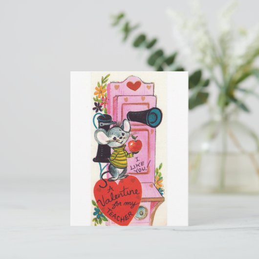 Retro  Valentijn Holiday briefkaart (Staand voorkant)