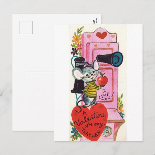 Retro  Valentijn Holiday briefkaart (Voorkant / Achterkant)