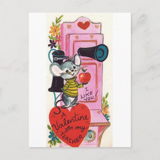 Retro  Valentijn Holiday briefkaart (Voorkant)