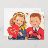 Retro Valentijn Holiday briefkaart (Voorkant / Achterkant)