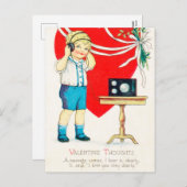 Retro  Valentijn Holiday briefkaart (Voorkant / Achterkant)