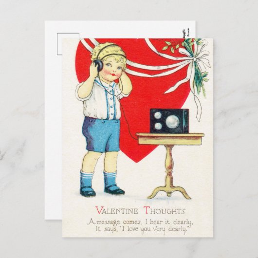 Retro  Valentijn Holiday briefkaart (Voorkant / Achterkant)