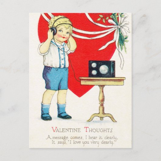 Retro  Valentijn Holiday briefkaart (Voorkant)