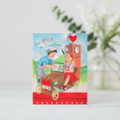 Retro Valentijn Holiday briefkaart koppel (Staand voorkant)