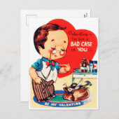 Retro  Valentijn Holiday dokter briefkaart (Voorkant / Achterkant)