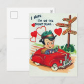 Retro  Valentijn Holiday man briefkaart (Voorkant / Achterkant)