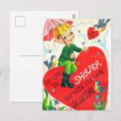 Retro  Valentijn Holiday Shower briefkaart (Voorkant / Achterkant)