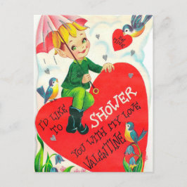 Retro Valentijn Holiday Shower briefkaart