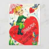 Retro  Valentijn Holiday Shower briefkaart