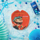 Retro  Valentijn Holiday theif party Papieren Bordje (Feest)