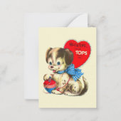 retro  Valentijn hond Notitiekaartje (Voorkant)