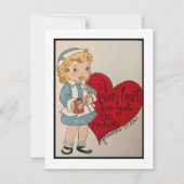 Retro Valentijn Kaart Notitiekaartje (Voorkant)