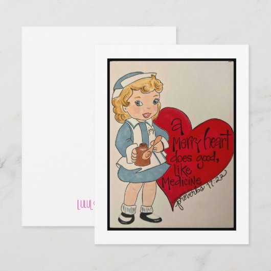 Retro Valentijn Kaart Notitiekaartje (Voorkant / Achterkant)