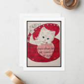 Retro Valentijn Kaart Notitiekaartje (Voorkant / Achterkant in situ)