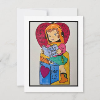 Retro Valentijn Kaart Notitiekaartje