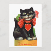 Retro  Valentijn kat Briefkaart (Voorkant)