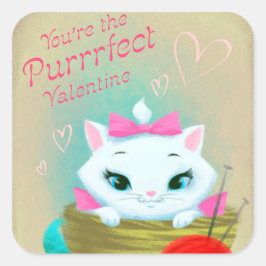 Retro  Valentijn kat Vakantie sticker