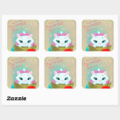 Retro  Valentijn kat Vakantie sticker (Vel)