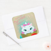 Retro  Valentijn kat Vakantie sticker (Envelop)