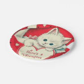 Retro  Valentijn kattefeestdag Papieren Bordje (Gekanteld)