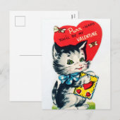 Retro  Valentijn katten briefkaart (Voorkant / Achterkant)