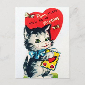 Retro  Valentijn katten briefkaart