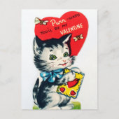 Retro  Valentijn katten briefkaart (Voorkant)