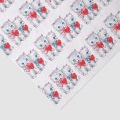 Retro  Valentijn Katten Tissuepapier (Detail)