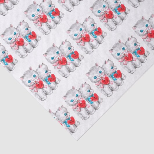 Retro  Valentijn Katten Tissuepapier (Detail)