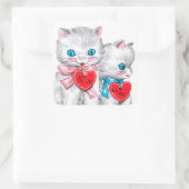 Retro  Valentijn katten Vakantie sticker (Tas)