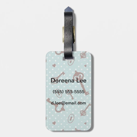 Retro Valentijn Keys Bagagelabel (Achterkant verticaal)