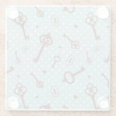 Retro Valentijn Keys Glazen Onderzetter (Achterkant)