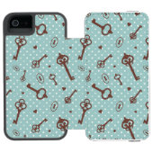 Retro Valentijn Keys Incipio iPhone Portemonnee Hoesje (Agenda Open)