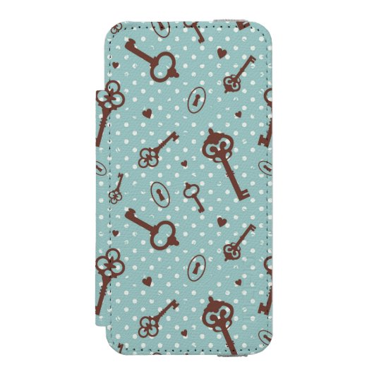 Retro Valentijn Keys Incipio iPhone Portemonnee Hoesje (Voorkant Agenda)