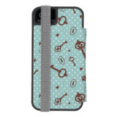 Retro Valentijn Keys Incipio iPhone Portemonnee Hoesje (Agenda Achterkant)