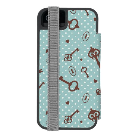 Retro Valentijn Keys Incipio iPhone Portemonnee Hoesje (Agenda Achterkant)