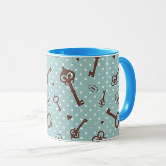 Retro Valentijn Keys Mok (Voorkant rechts)
